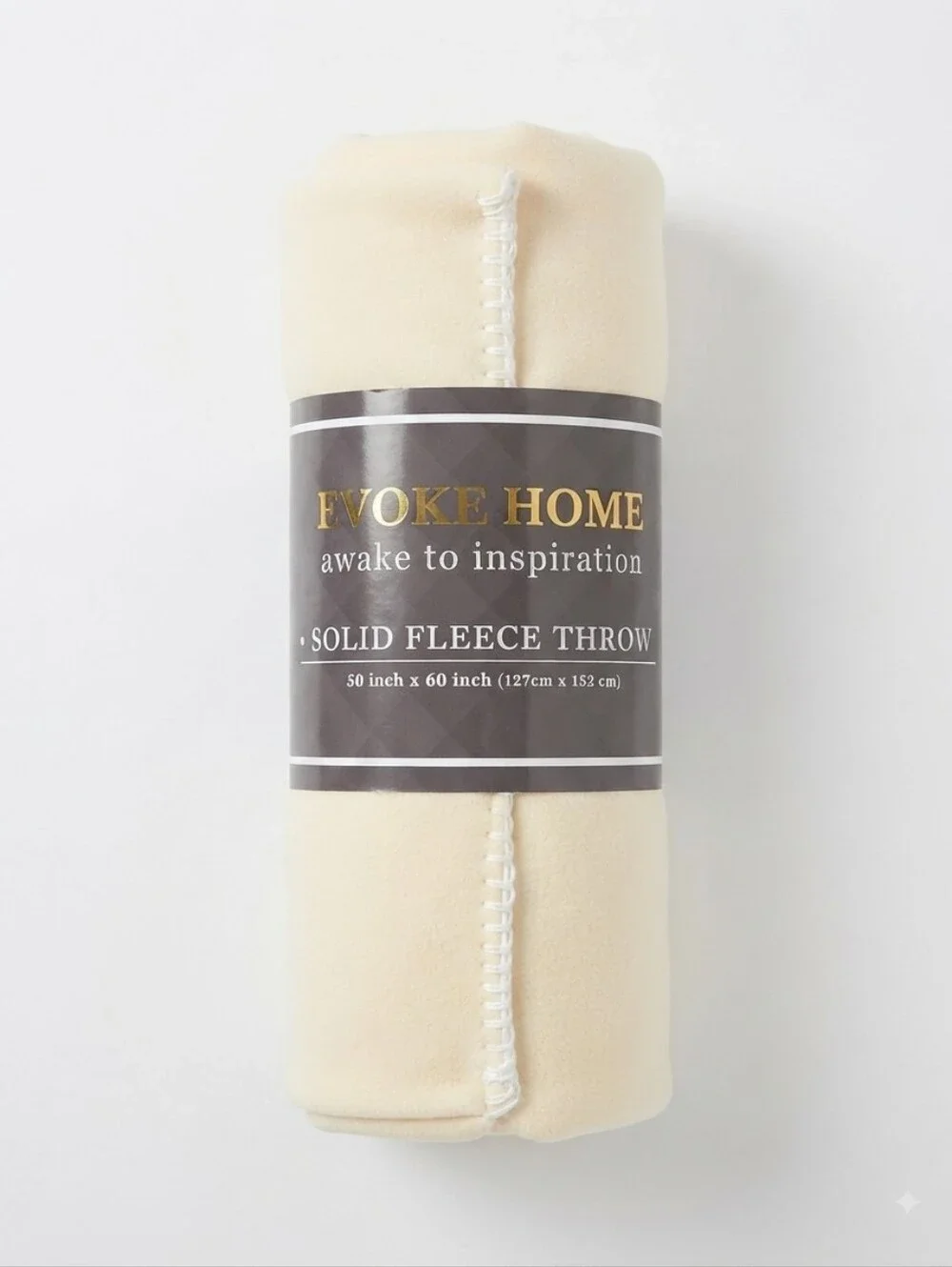 NWT Evoke Home Cream Fleece Throw Blanket 50x60